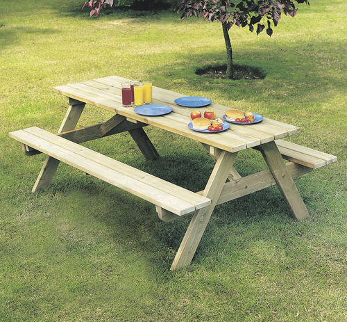 Moderner Picknicktisch - Woburn  - Alexander Rose - Kiefer / Gestell aus Holz / rechteckig