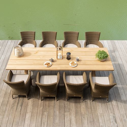 Moderner Tisch - Plank  - Alexander Rose - Teakholz / Gestell aus Teakholz / rechteckig