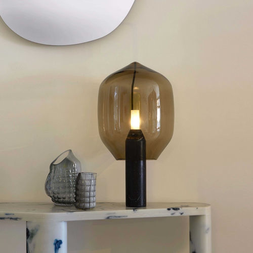 Tischlampe - LIGHTHOUSE   - Established and sons - bodenstehend / anodisiertes Aluminium / geblasenes Glas