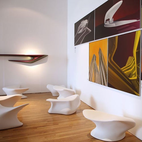 Hocker / originelles Design - NEKTON  - Established and sons - Polyester / Gestell aus Polyester / mit Mittelfuß