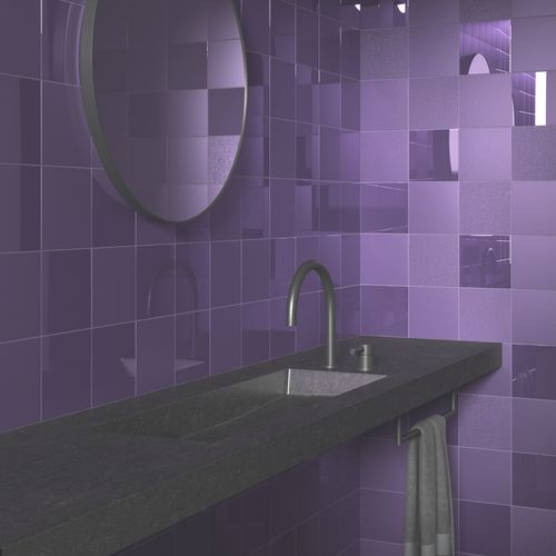 Keramikfliesen - BECOME AUBERGINE MIX - INTHETILE - metallisiert / für den Innenraum / Wand
