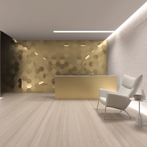 Sechseckige Fliese / Keramik - 2GEOM GOLD MIX - INTHETILE - matt / texturiert / glänzend
