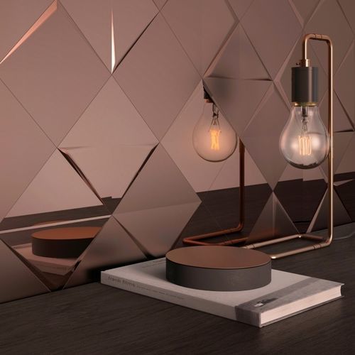 Keramikfliesen - ANGLES 1-2-3 ROSE GOLD - INTHETILE - metallisiert / Innenbereich / Wand