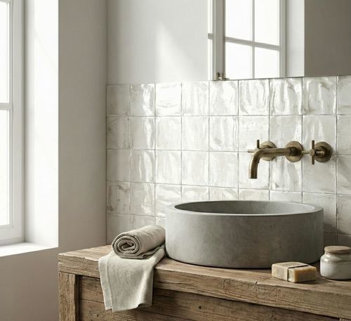 Keramikfliesen - CREPE SILVER - INTHETILE - metallisiert / Innenbereich / Wand