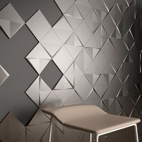 Keramikfliesen - ANGLES 1-2-3 SILVER - INTHETILE - metallisiert / für den Innenraum / Wand