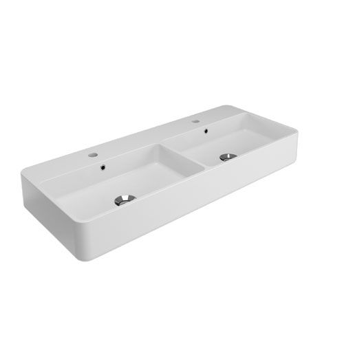 Aufsatzwaschbecken - TRA4210101 - Olympia - Keramik / doppelt / rechteckig