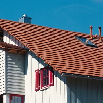 Flachdachziegel - DOMINO - CREATON - Ton / Kleinformat / rot