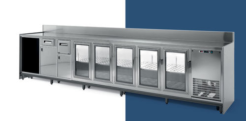 Bartheke - Retro Banco - SIFA - Edelstahl / anodisiertes Aluminium / gerade