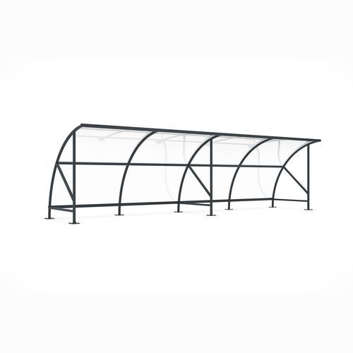 Polycarbonat-Überdachungen-Fahrradunterstand - Bamberg B 1/08 RAL 7016 - wsm Raumsysteme - nachhaltig / modular / galvanisiertem Stahl
