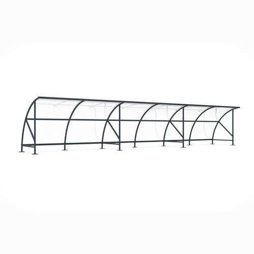 Polycarbonat-Überdachungen-Fahrradunterstand - Bamberg B 1/12 RAL 7016 - wsm Raumsysteme - nachhaltig / modular / galvanisiertem Stahl
