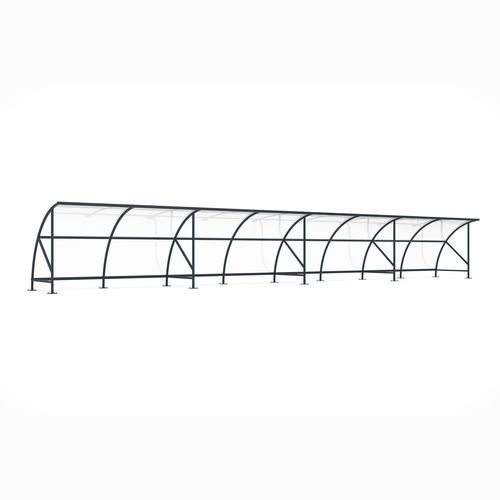 Polycarbonat-Überdachungen-Fahrradunterstand - Bamberg B 1/16 RAL 7016 - wsm Raumsysteme - nachhaltig / modular / galvanisiertem Stahl