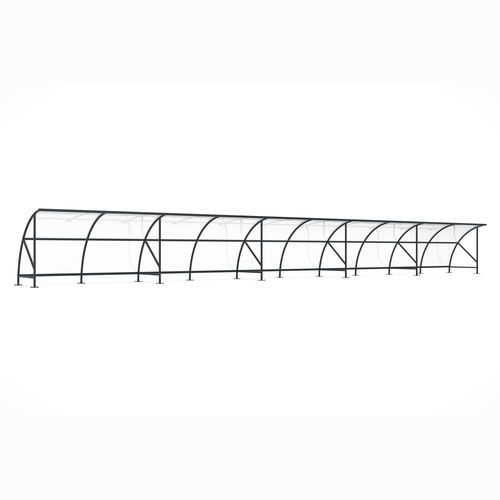 Polycarbonat-Überdachungen-Fahrradunterstand - Bamberg B 1/20 RAL 7016 - wsm Raumsysteme - nachhaltig / modular / galvanisiertem Stahl
