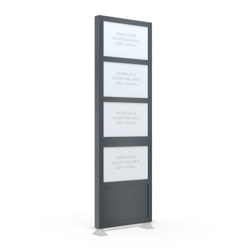 Werbestele - BigSign L - wsm Raumsysteme - LED / beleuchtet / galvanisiertem Stahl