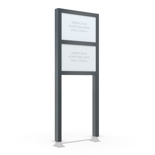 Reklametafel mit hohen Beinen - BigSign Secure S - wsm Raumsysteme - LED