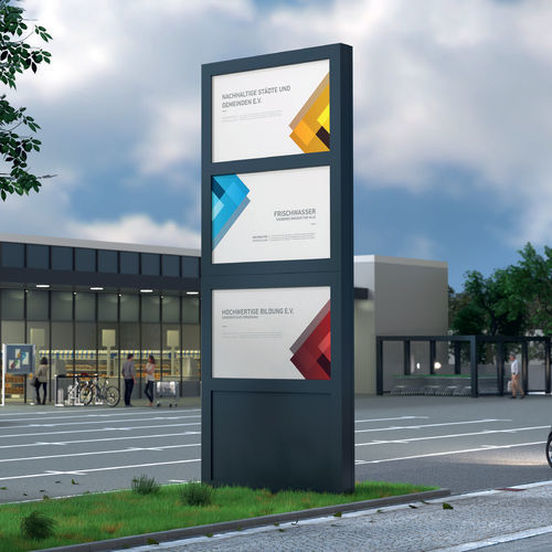 Werbestele - BigSign S - wsm Raumsysteme - LED / beleuchtet / für Außenbereich