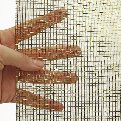 Metall-Geflecht / Messing - REFLECT  - MeshArt Dorstener Drahtwerke - für die Innenarchitektur / Architektur / mit Quadratmaschen