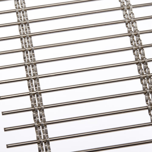 Metall-Geflecht / Edelstahl - QUADFLAT 100 - MeshArt Dorstener Drahtwerke - für Fassaden / für Geländer / Langmaschen