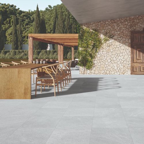 Feinsteinzeugfliesen - QUARTZ - Alcalagres - texturiert / für den Innenraum / für Außenbereich
