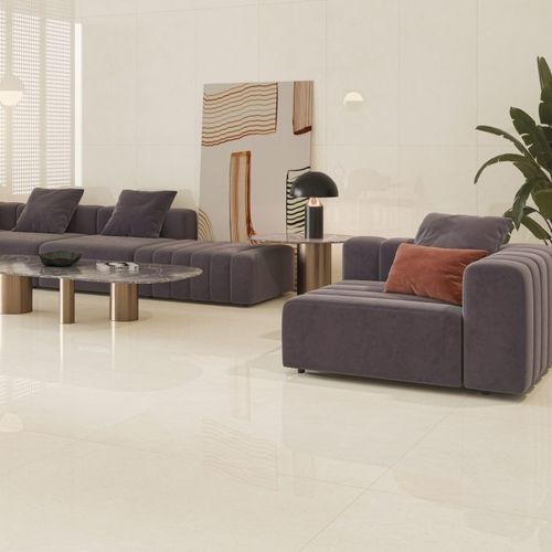 Feinsteinzeugfliesen - BELLE CREAM - Azulev - poliert / für den Innenraum / für Wohnzimmer