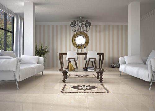 Feinsteinzeugfliesen - CREMA MARFIL - Cristal Cerámicas - Hochglanz / für den Innenraum / für Wohnzimmer