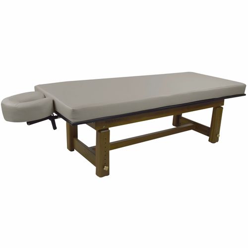 Stationäre Massageliege - SOLTERRA - Touch America - Teakholz / Schaumstoff / höhenverstellbar