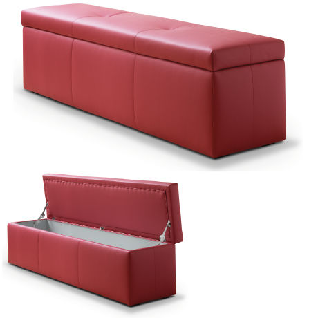 Moderne Polsterbank - COCO  - Treca Paris - Leder / mit Stauraum / rot