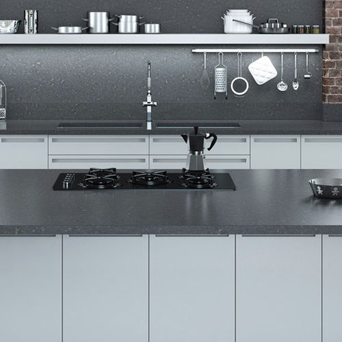 Quarz-Arbeitsplatte - DARK CONCRETE - COMPAC The Surfaces Company - für Küche