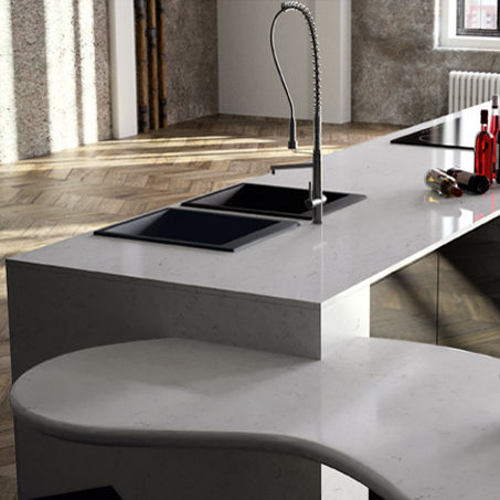 Quartzkomposit-Arbeitsplatte - CARRARA - COMPAC The Surfaces Company - für Küche