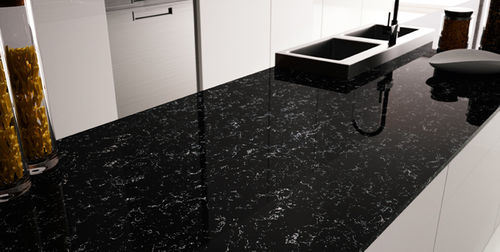 Quartzkomposit-Arbeitsplatte - PORTORO - COMPAC The Surfaces Company - für Küche / mit rechteckigen Kanten