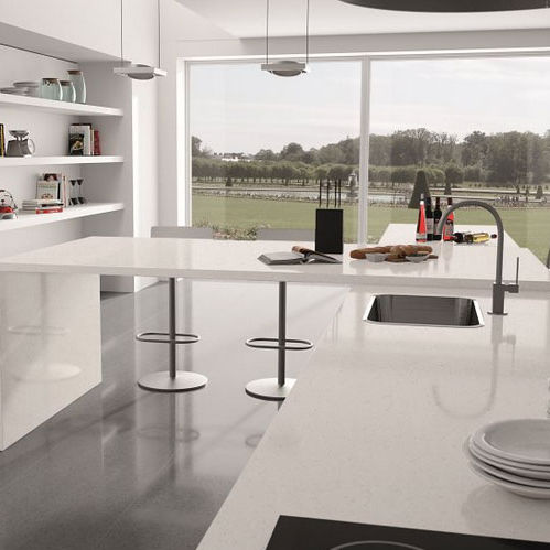 Quartzkomposit-Arbeitsplatte - MOON - COMPAC The Surfaces Company - für Küche