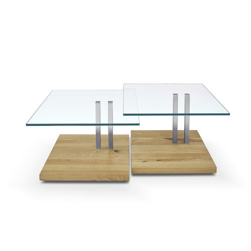 Moderner Beistelltisch - K925 TRIPLETTA - Ronald Schmitt Design - Massivholz / MDF / Glas