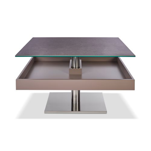 Moderner Couchtisch - K471 JANAS - Ronald Schmitt Design - Glas / Keramik / rechteckig