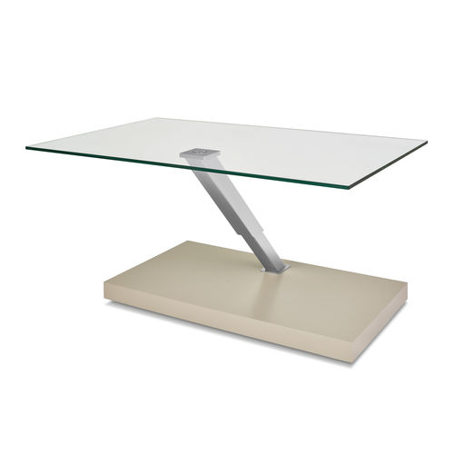 Moderner Couchtisch - K492 IXUS - Ronald Schmitt Design - Massivholz / lackiertes MDF / Glas