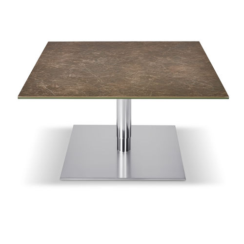 Moderner Couchtisch - K570 KOLO - Ronald Schmitt Design - Massivholz / lackiertes Glas / Milchglas