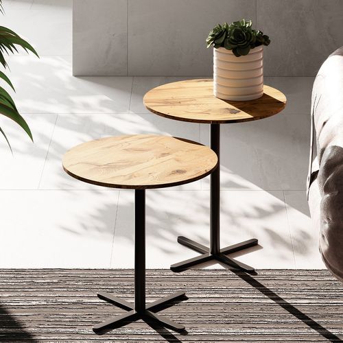 Moderner Beistelltisch - K445 TWIN - Ronald Schmitt Design - Glas / Keramik / Gestell aus Stahl