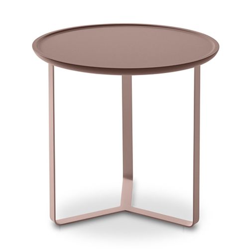 Moderner Beistelltisch - P345 COLOUR - Ronald Schmitt Design - lackiertes MDF / Gestell aus lackiertem Stahl / kreisförmig
