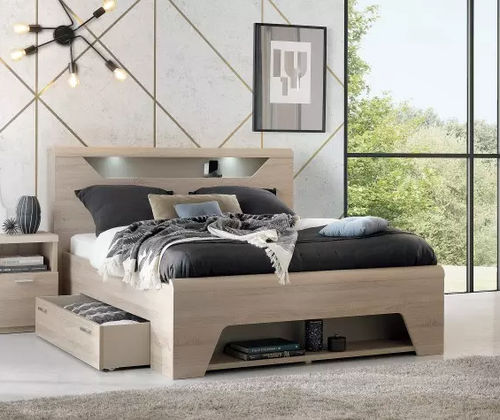 Doppelbett - MULTY - Meubles Célio - modern / gepolstertes Kopfteil / Bettkasten