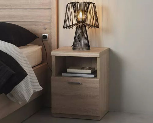 Moderner Nachttisch - MULTY - Meubles Célio - melaminbeschichtet / Gestell aus Holz / rechteckig