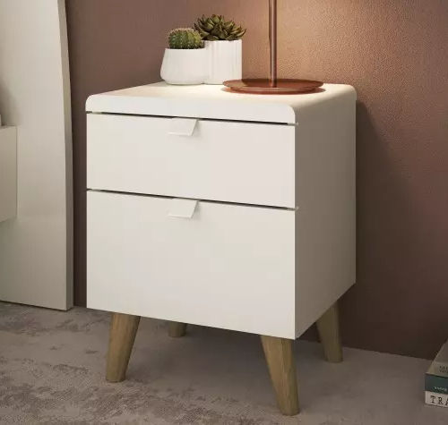 Moderner Nachttisch - BLOOM - Meubles Célio - melaminbeschichtet / Gestell aus Holz / quadratisch