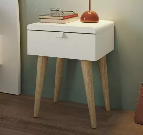 Moderner Nachttisch - BLOOM  - Meubles Célio - melaminbeschichtet / Gestell aus Holz / quadratisch
