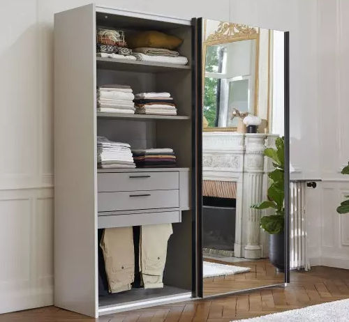 Moderner Kleiderschrank - TOSCANE - Meubles Célio - melaminbeschichtet / mit Schiebetür / mit Schublade
