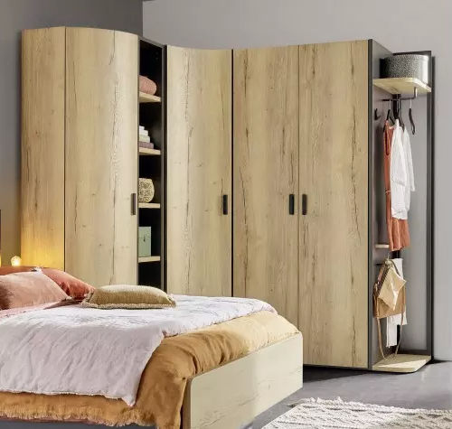 Modul-Kleiderschrank - EIFFEL - Meubles Célio - modern / melaminbeschichtet / mit Schwingtür