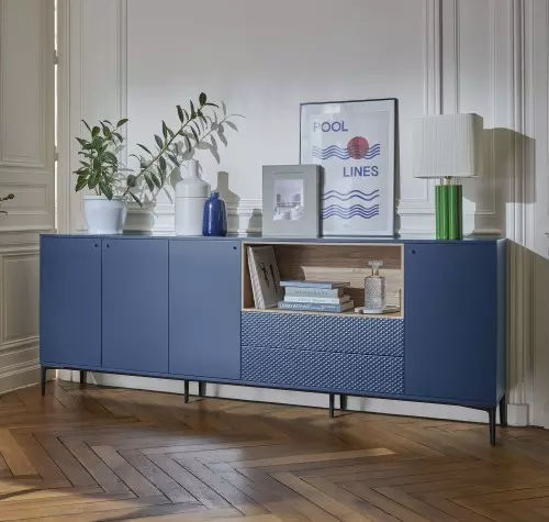 Modernes Sideboard - PIGMENT - Meubles Célio - Metall / melaminbeschichtet / mit Regal