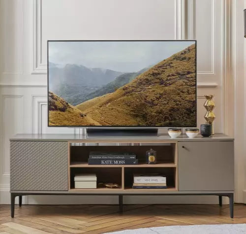 Modernes Fernsehmöbel - PIGMENT - Meubles Célio - lowboard / mit integriertem Stauraum / mit 2 Türen