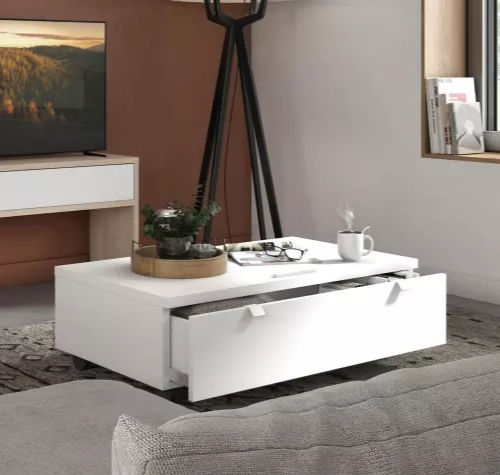 Moderner Couchtisch - SMART - Meubles Célio - melaminbeschichtet / Gestell aus Metall / rechteckig
