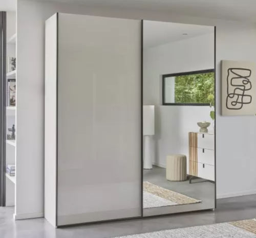 Moderner Kleiderschrank - OPALE - Meubles Célio - Aluminium / melaminbeschichtet / mit Schiebetür