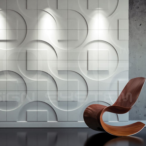 Dekorplatte für Wand - ROUND & SQUARE 05 - Loft Design System - schalldämmend / Verbundwerkstoff / texturiert