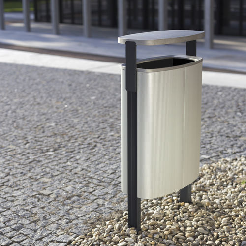 Park-Abfallbehälter - MINIUM - mmcité street furniture - auf Beinen / wandmontiert / galvanisiertem Stahl