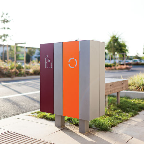 Park-Abfallbehälter - NANUK - mmcité street furniture - System / auf Beinen / galvanisiertem Stahl