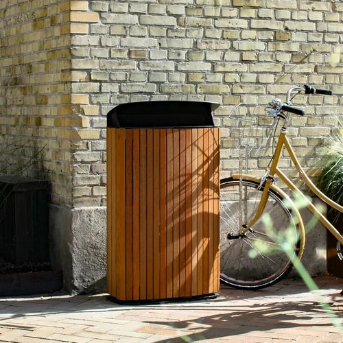 Park-Abfallbehälter - MAXIMINIUM - mmcité street furniture - galvanisiertem Stahl / Edelstahl / Aluminiumguss
